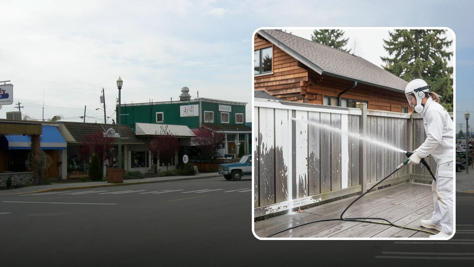Fence Stain Stripping in Stanwood, Snohomish County, WA - Stripping of failing, peeling fence stain so the wood is ready for a clean, even recoat.
