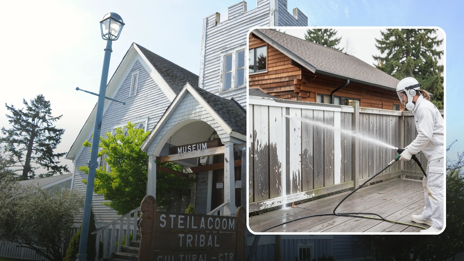 Fence Stain Stripping in Steilacoom, Pierce County, WA - Stripping of failing, peeling fence stain so the wood is ready for a clean, even recoat.