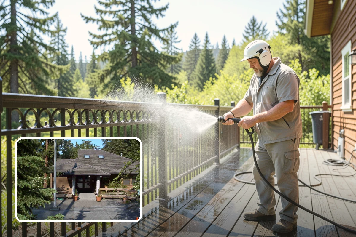Fence Stain Stripping in Yarrow Point, King County, WA - Removes peeling and blotchy old stain down to bare wood