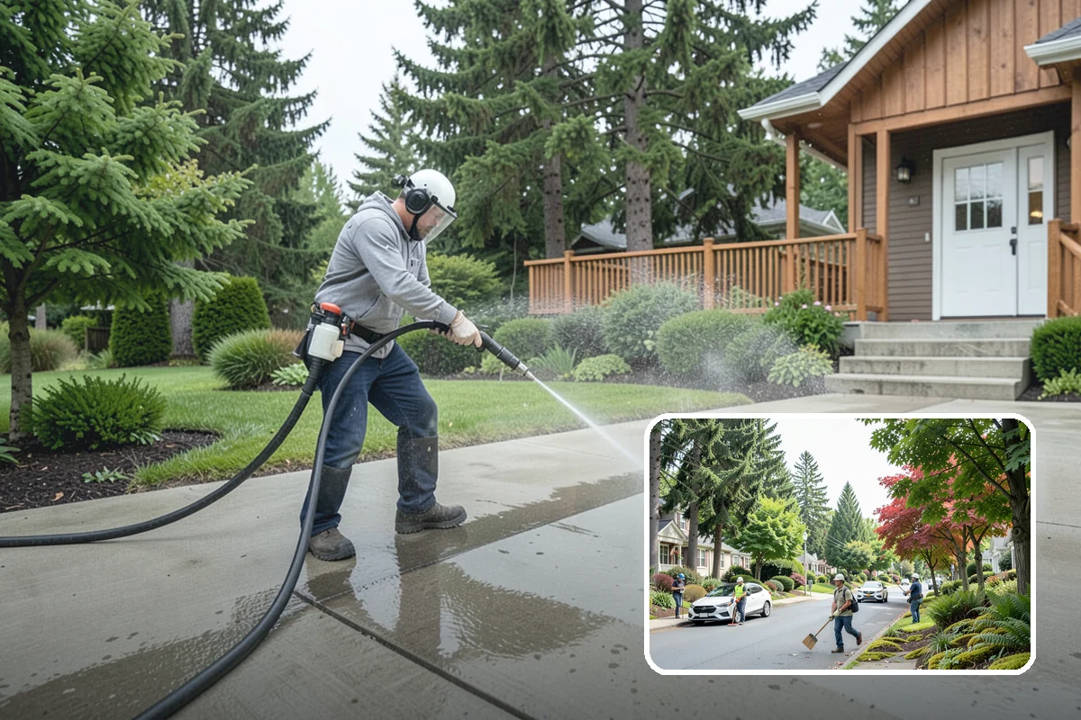 Fence Staining in Beaux Arts Village, King County, WA - Restores rich, even color to faded fence boards