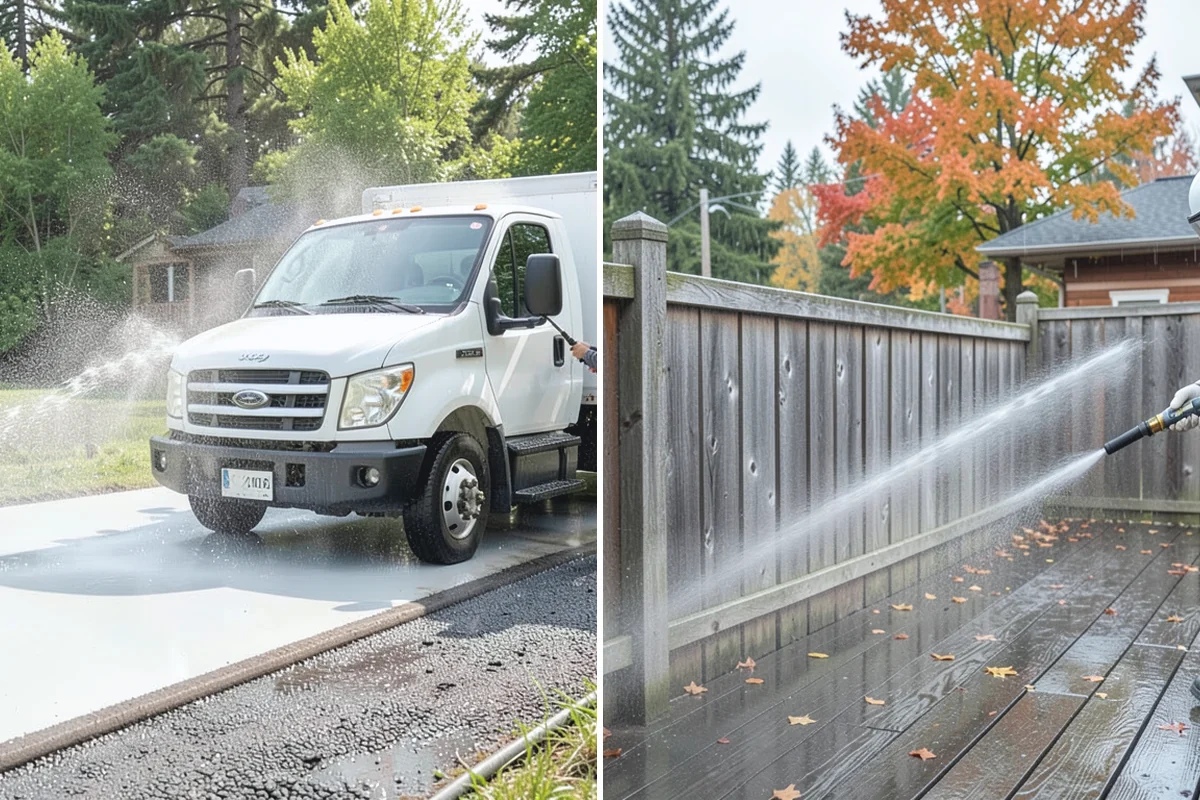 Fence Staining in Beaux Arts Village, King County, WA - Clean the fence and strip any failing prior coating