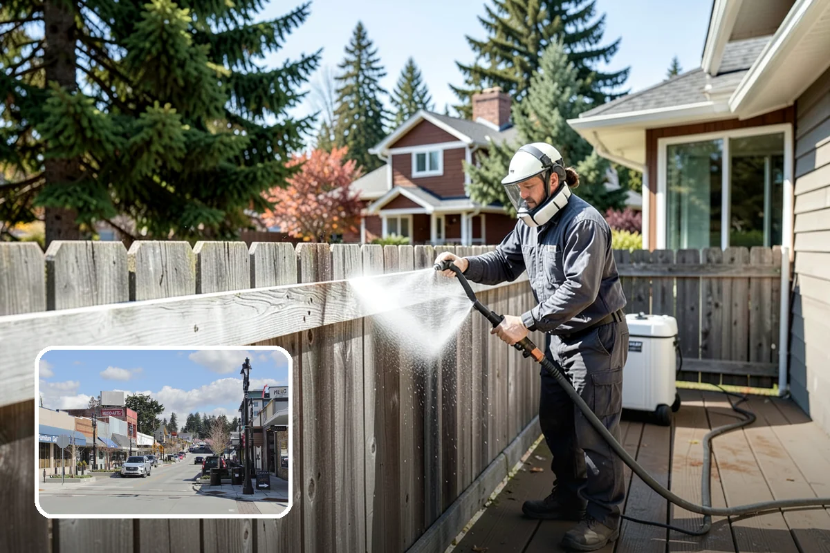 Fence Staining in Bothell, King County, WA - Restores rich, even color to faded fence boards