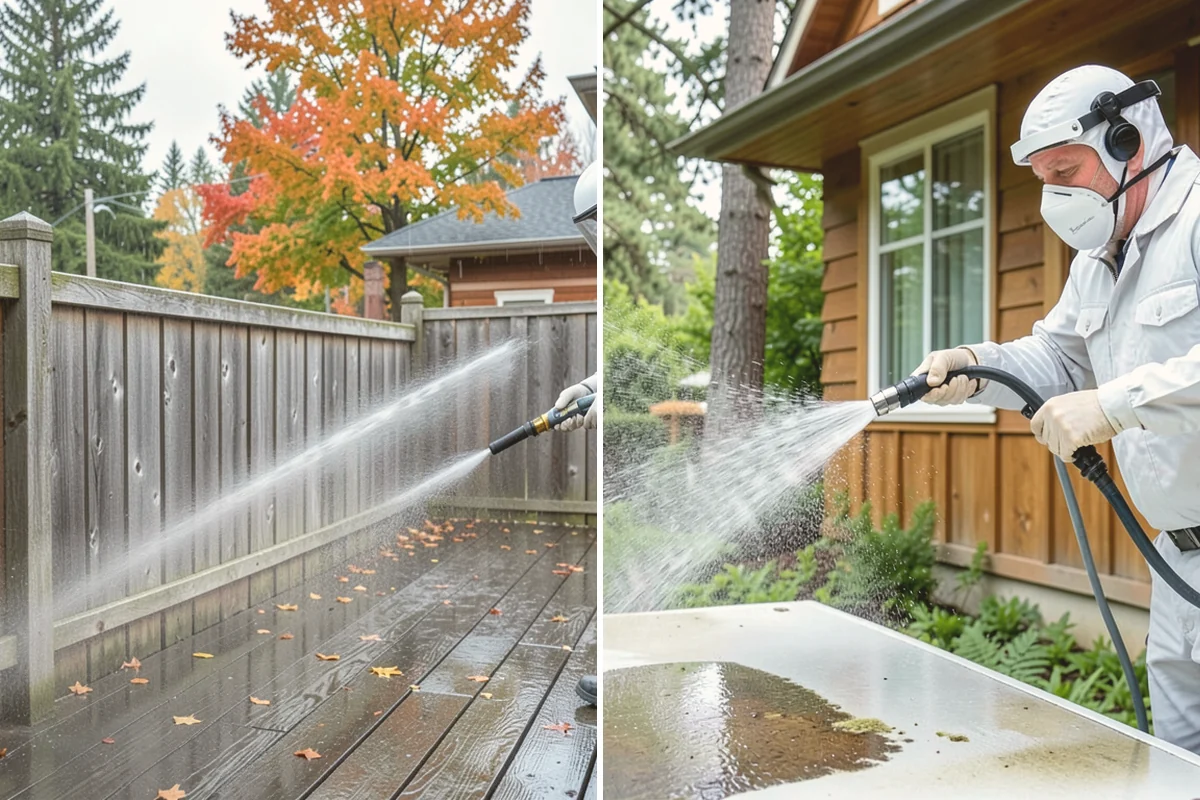 Fence Staining in Bothell, King County, WA - Clean the fence and strip any failing prior coating