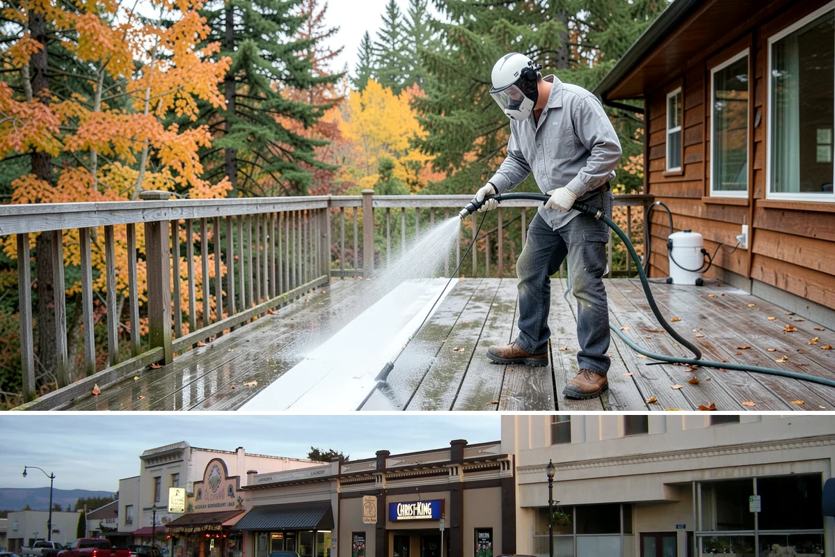 Fence Staining in Burlington, Skagit County, WA - Stain fences during a stretch of dry summer weather so the finish can cure before autumn moisture arrives.