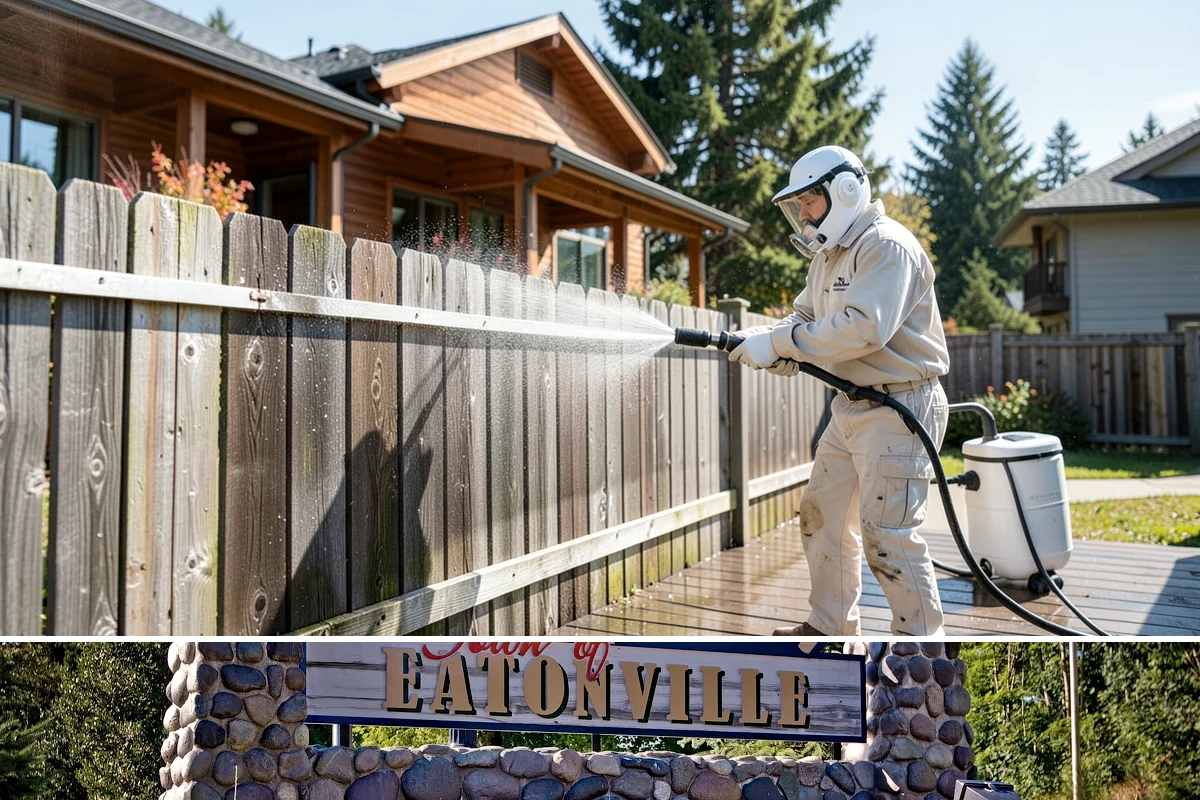 Fence Staining in Eatonville, Pierce County, WA - Stain fences during a stretch of dry summer weather so the finish can cure before autumn moisture arrives.