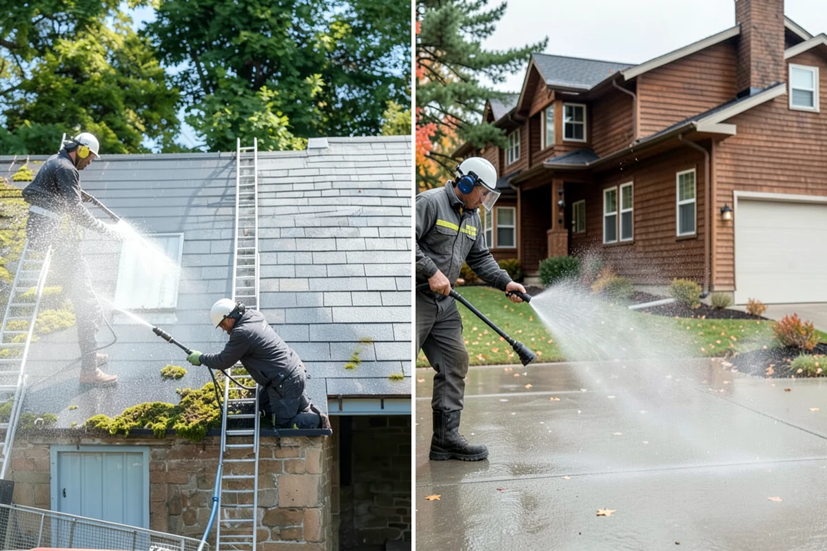 Fence Staining in Enumclaw, King County, WA - Clean the fence and strip any failing prior coating