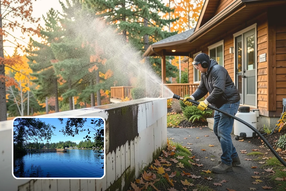 Fence Staining in Federal Way, King County, WA - Restores rich, even color to faded fence boards