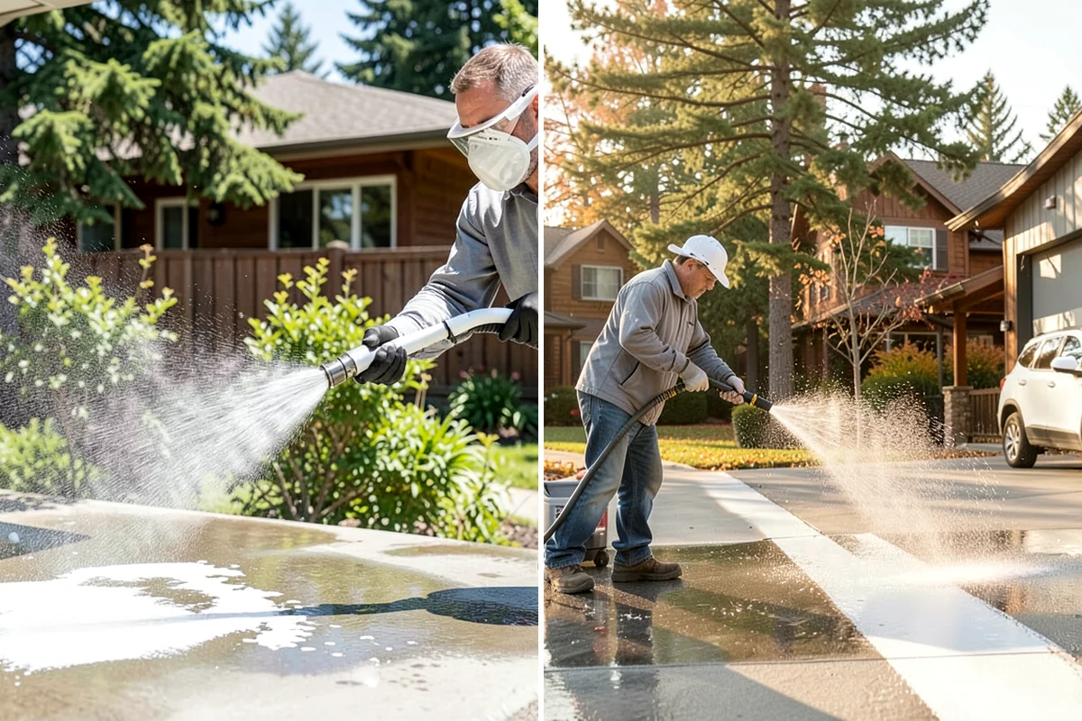 Fence Staining in Gig Harbor, Pierce County, WA - Clean the fence and strip any failing prior coating