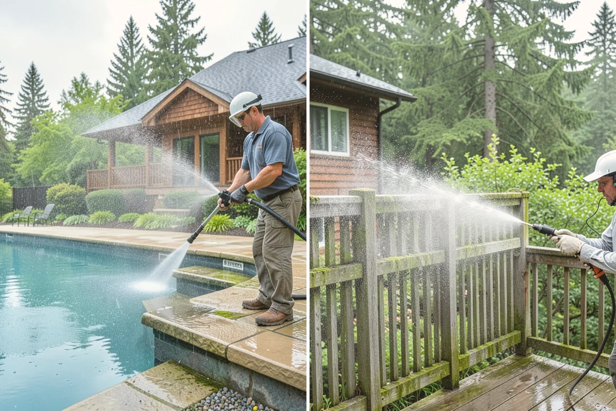Fence Staining in Kent, King County, WA - Clean the fence and strip any failing prior coating