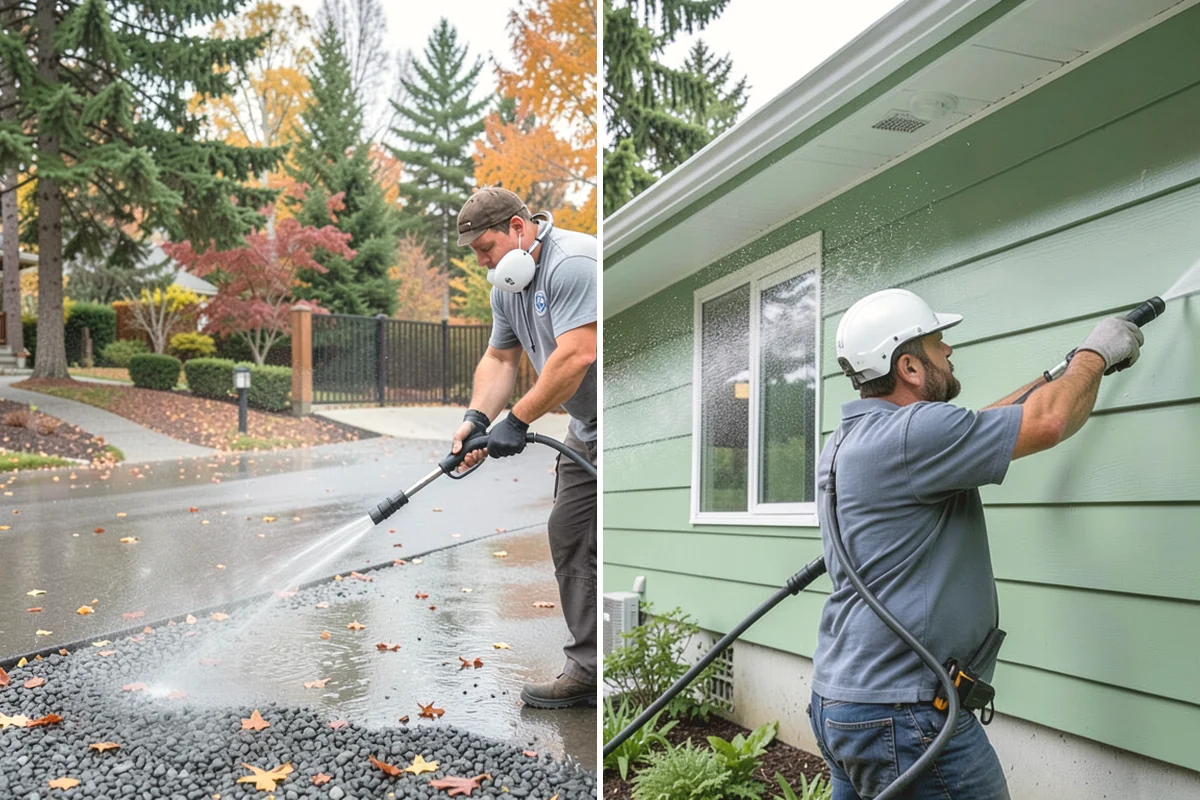 Fence Staining in La Conner, Skagit County, WA - Clean the fence and strip any failing prior coating
