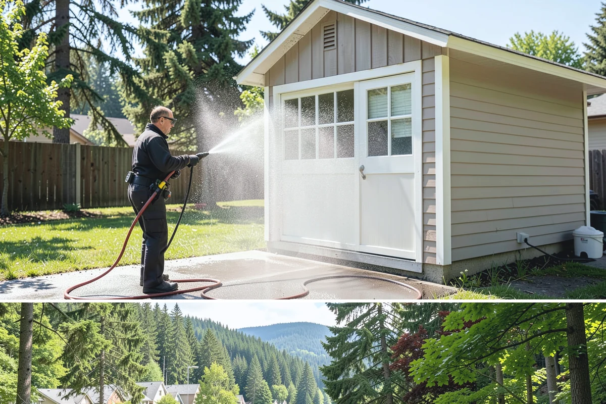 Fence Staining in Lake Forest Park, King County, WA - Stain fences during a stretch of dry summer weather so the finish can cure before autumn moisture arrives.