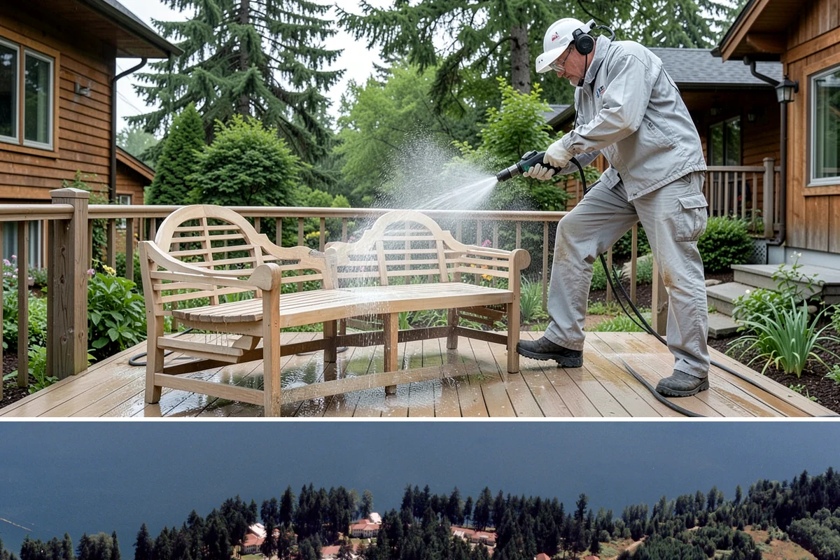 Fence Staining in Lakewood, Pierce County, WA - Stain fences during a stretch of dry summer weather so the finish can cure before autumn moisture arrives.