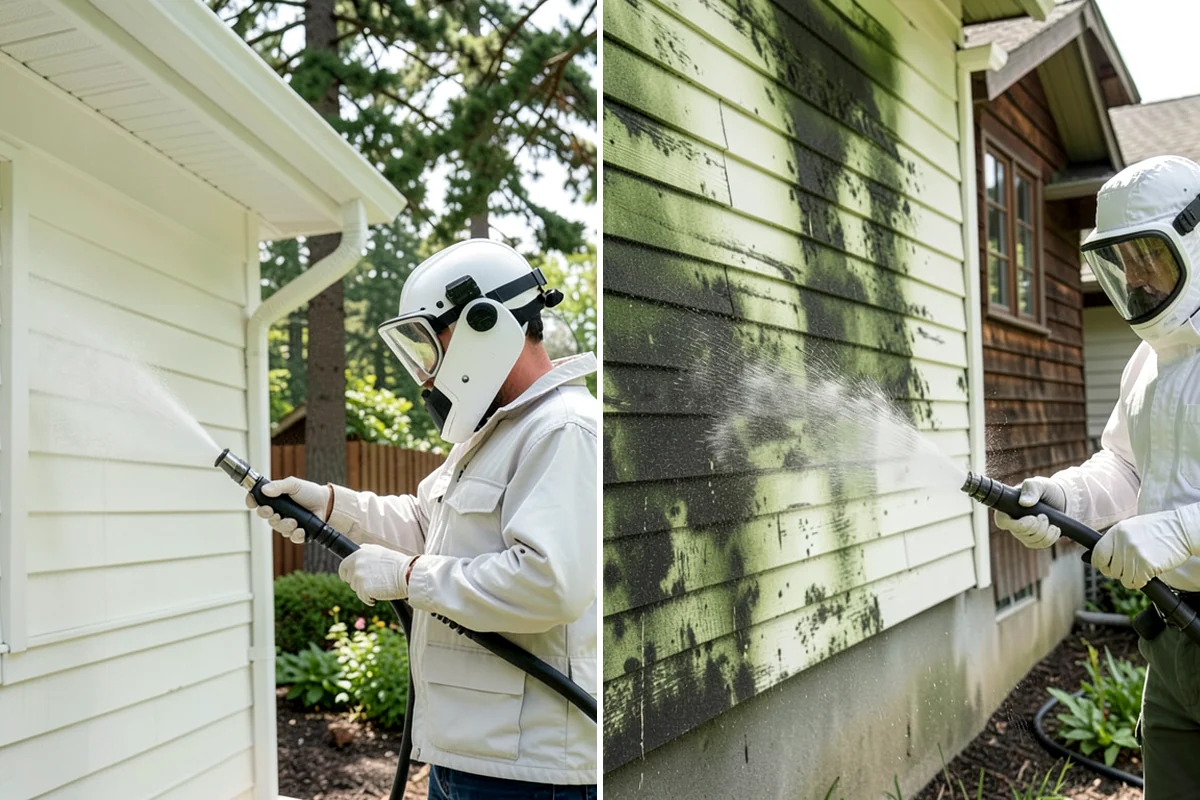 Fence Staining in Lyman, Skagit County, WA - Clean the fence and strip any failing prior coating