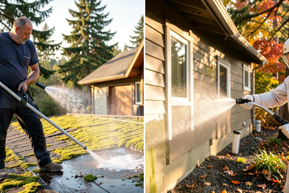 Fence Staining in Maple Valley, King County, WA - Clean the fence and strip any failing prior coating