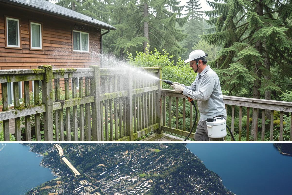 Fence Staining in Mercer Island, King County, WA - Stain fences during a stretch of dry summer weather so the finish can cure before autumn moisture arrives.
