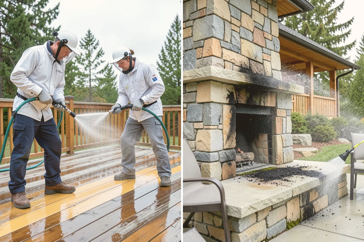 Fence Staining in Mount Vernon, Skagit County, WA - Clean the fence and strip any failing prior coating