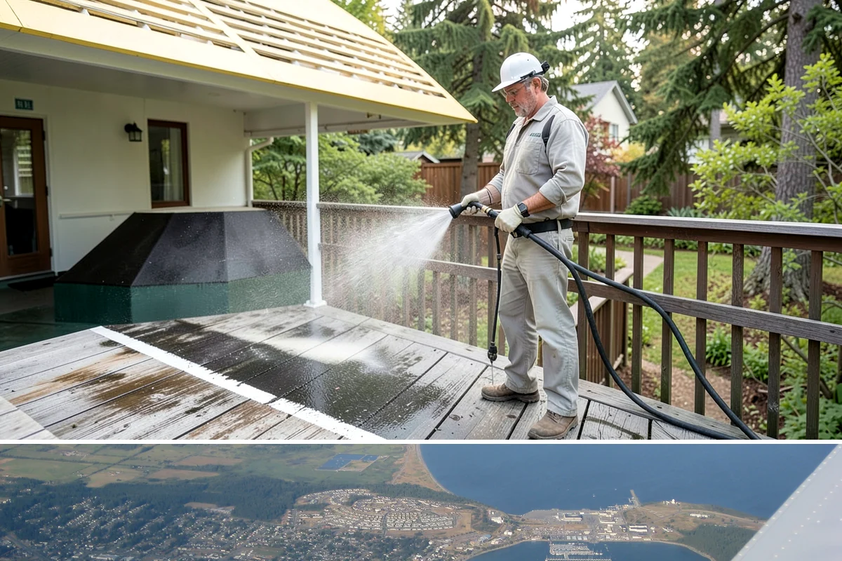 Fence Staining in Oak Harbor, Island County, WA - Stain fences during a stretch of dry summer weather so the finish can cure before autumn moisture arrives.