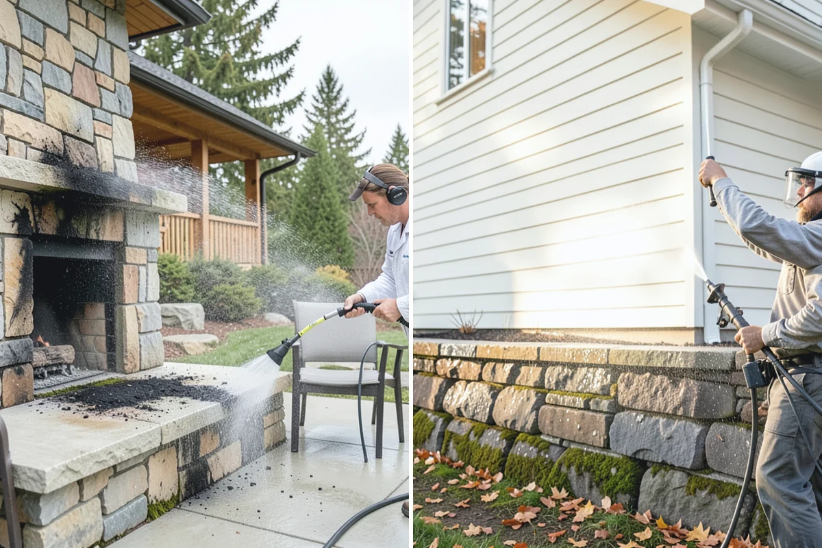 Fence Staining in Redmond, King County, WA - Clean the fence and strip any failing prior coating