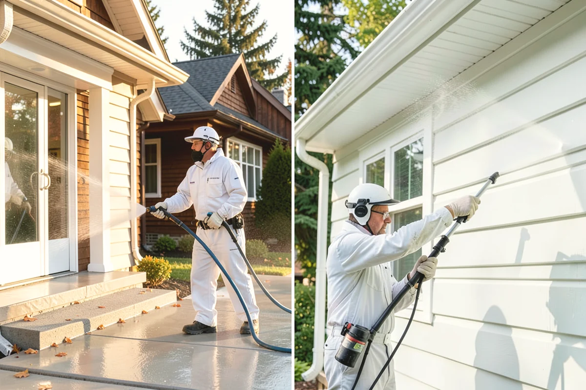 Fence Staining in Ruston, Pierce County, WA - Clean the fence and strip any failing prior coating