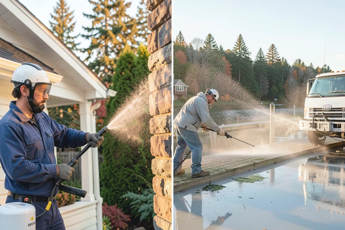 Fence Staining in Wilkeson, Pierce County, WA - Clean the fence and strip any failing prior coating