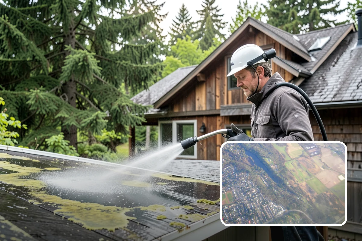Fence Washing in Algona, King County, WA - Removes the algae film that thrives on shaded PNW fence lines
