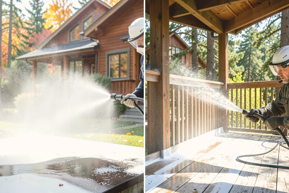 Fence Washing in Algona, King County, WA - Walk the fence line and identify wood, vinyl, or metal sections