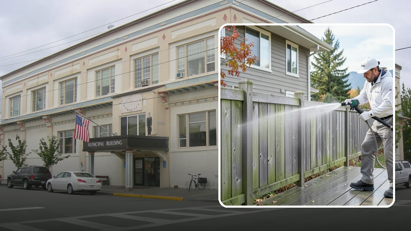 Fence Washing in Anacortes, Skagit County, WA - A full-panel fence wash that lifts the gray-green grime our constant Puget Sound drizzle bakes onto wood, vinyl, and metal alike.