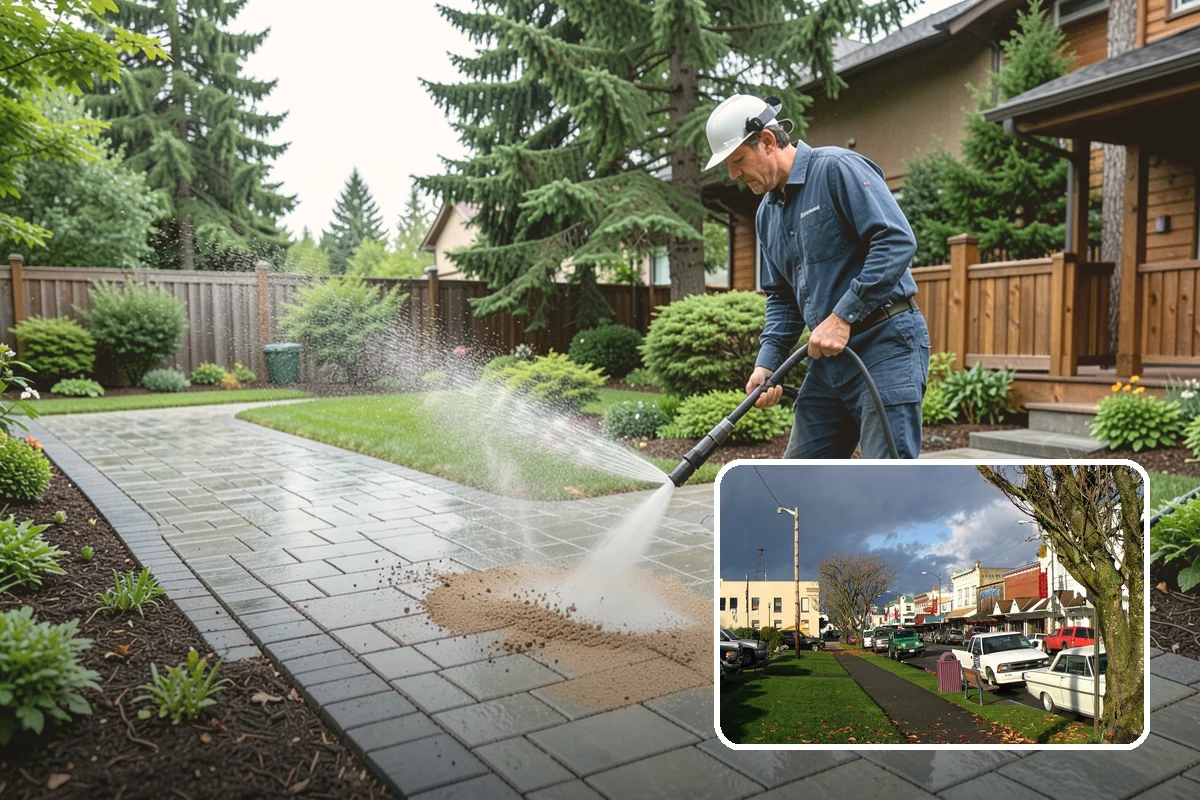 Fence Washing in Arlington, Snohomish County, WA - Removes the algae film that thrives on shaded PNW fence lines