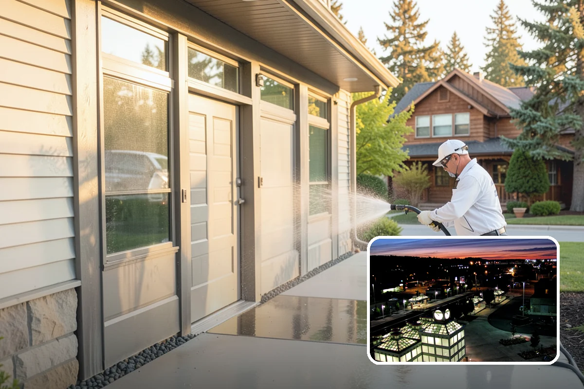 Fence Washing in Auburn, King County, WA - Removes the algae film that thrives on shaded PNW fence lines