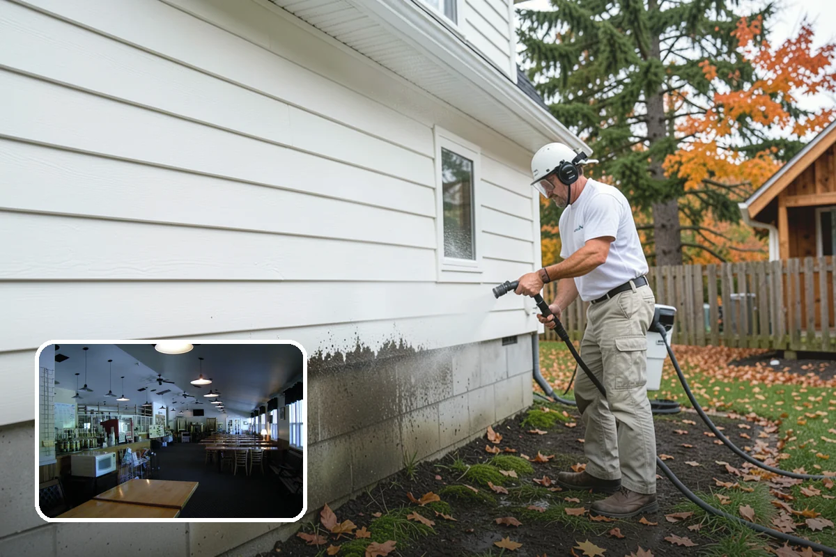 Fence Washing in Black Diamond, King County, WA - Removes the algae film that thrives on shaded PNW fence lines