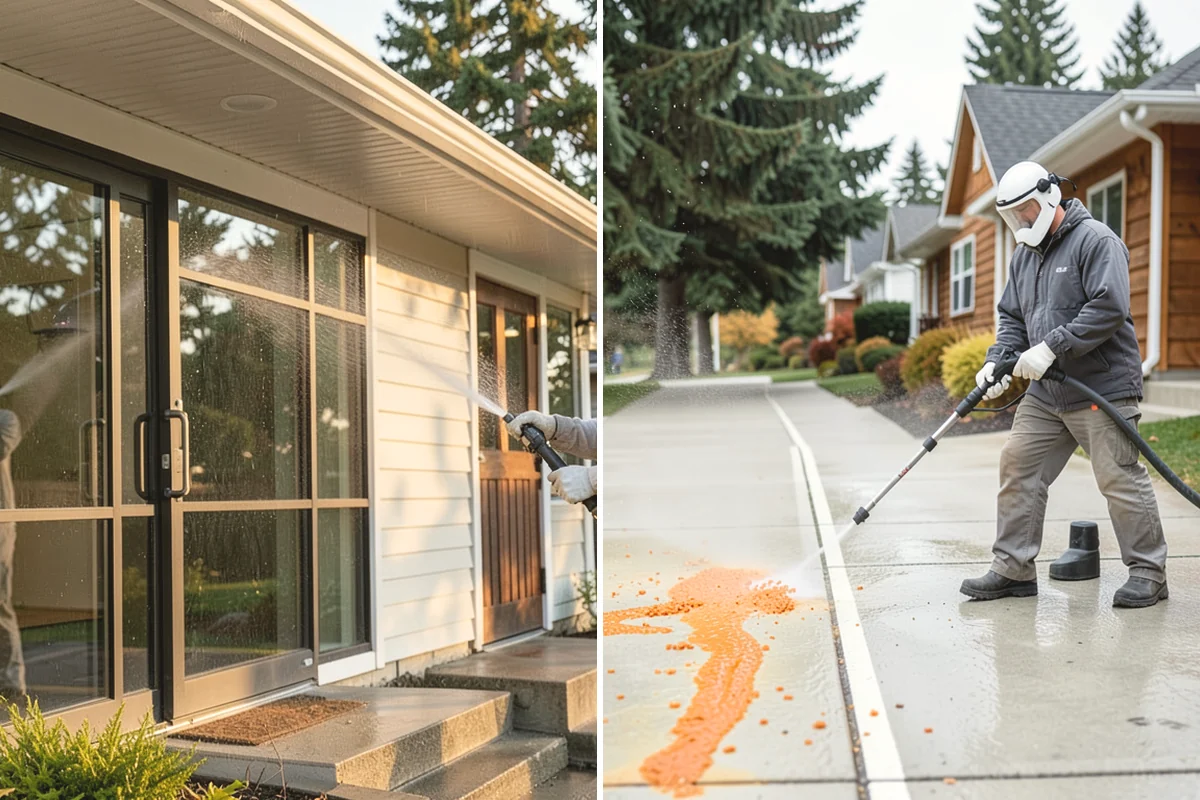 Fence Washing in Black Diamond, King County, WA - Walk the fence line and identify wood, vinyl, or metal sections