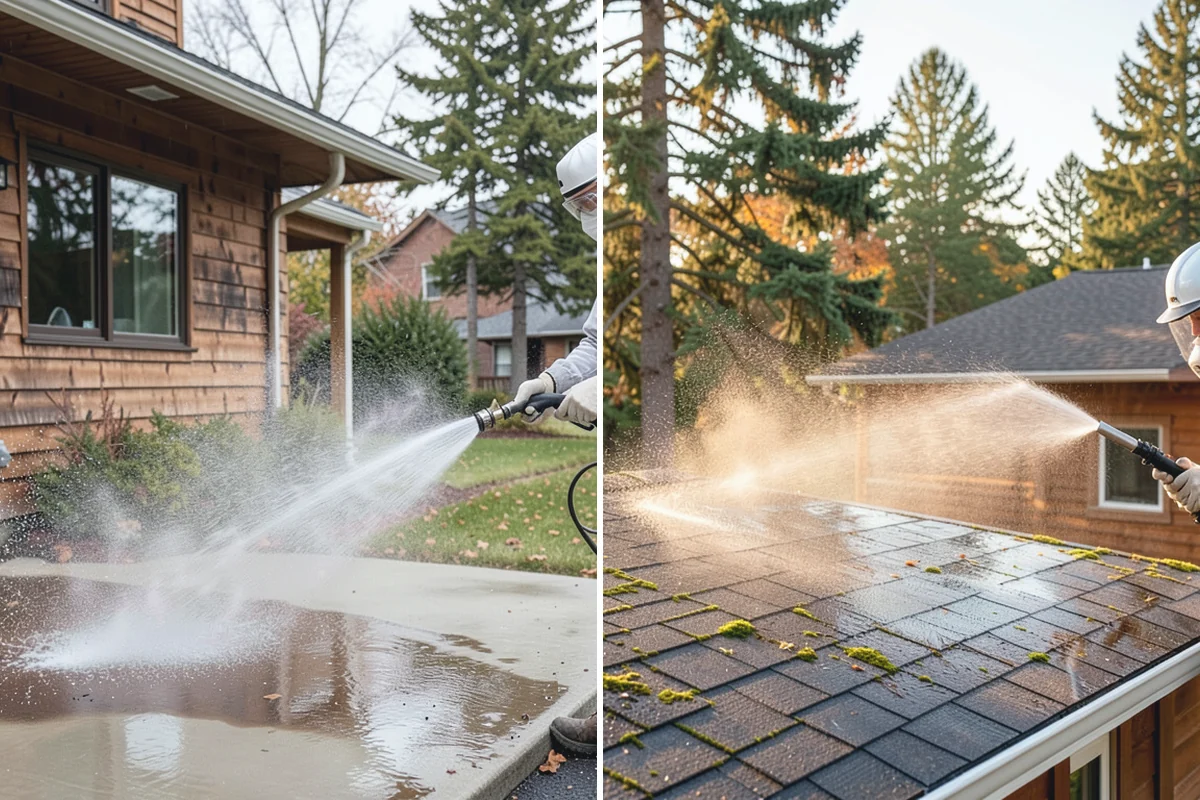 Fence Washing in Bonney Lake, Pierce County, WA - Walk the fence line and identify wood, vinyl, or metal sections