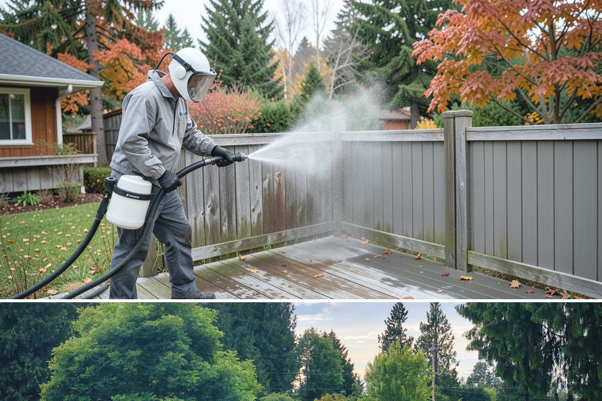 Fence Washing in Bonney Lake, Pierce County, WA - Late spring through early fall gives the boards time to dry between our frequent rain showers, making it the ideal window.