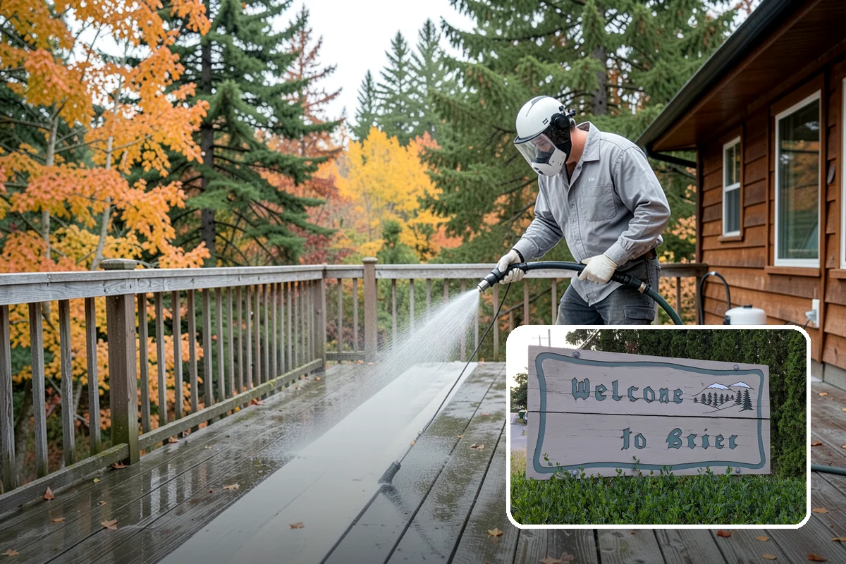 Fence Washing in Brier, Snohomish County, WA - Removes the algae film that thrives on shaded PNW fence lines