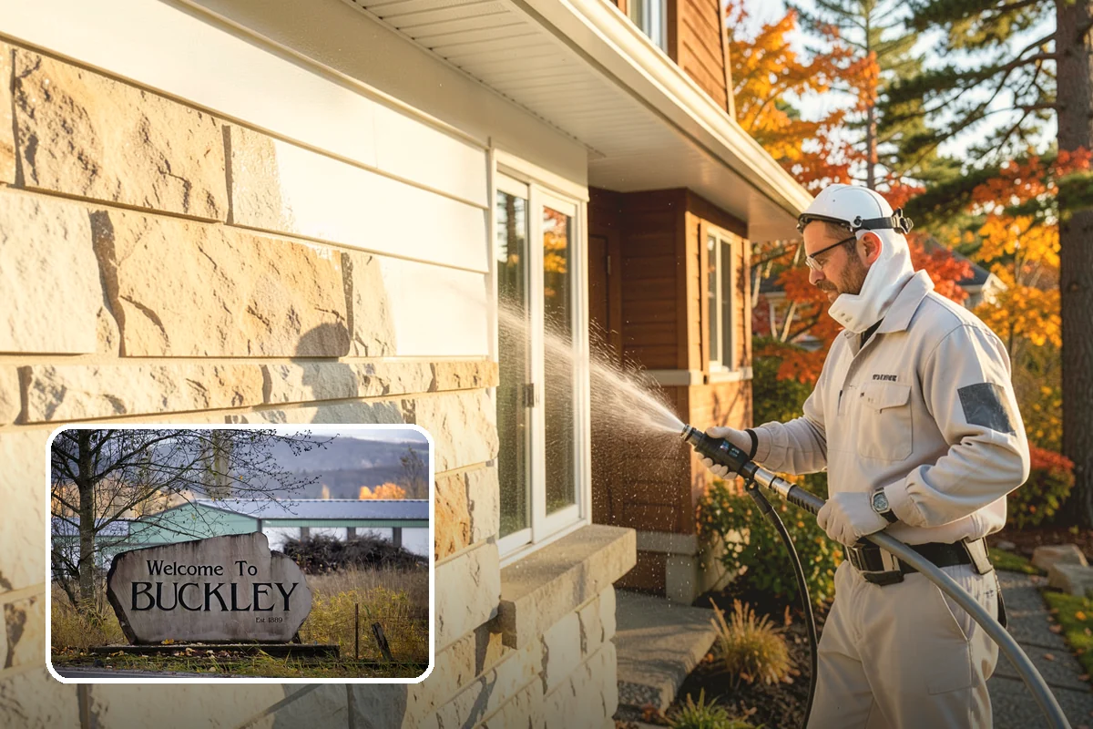Fence Washing in Buckley, Pierce County, WA - Removes the algae film that thrives on shaded PNW fence lines