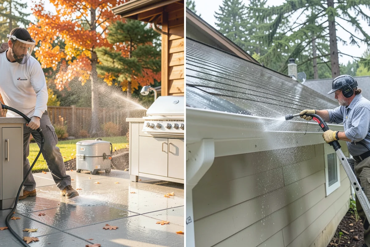 Fence Washing in Buckley, Pierce County, WA - Walk the fence line and identify wood, vinyl, or metal sections