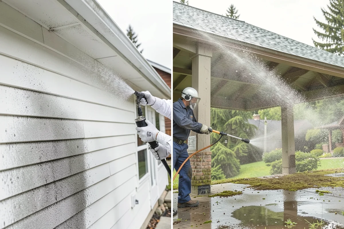 Fence Washing in Burien, King County, WA - Walk the fence line and identify wood, vinyl, or metal sections