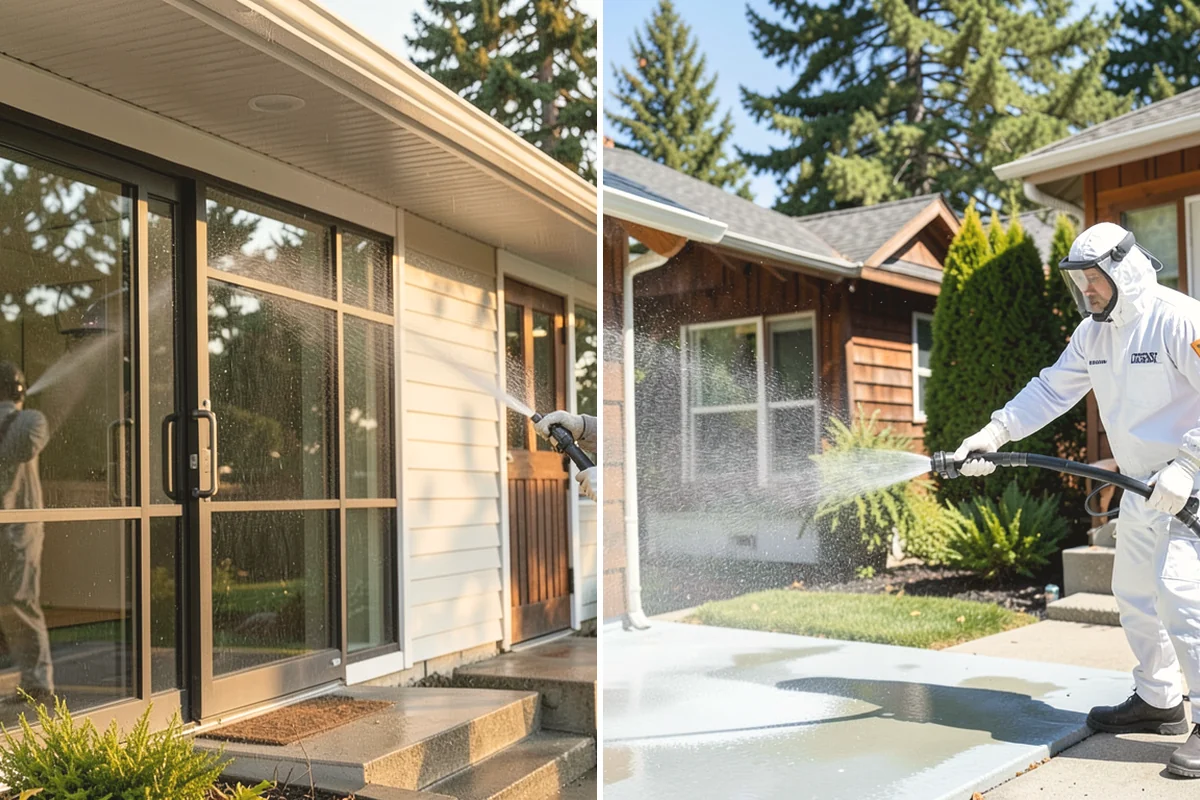 Fence Washing in Burlington, Skagit County, WA - Walk the fence line and identify wood, vinyl, or metal sections
