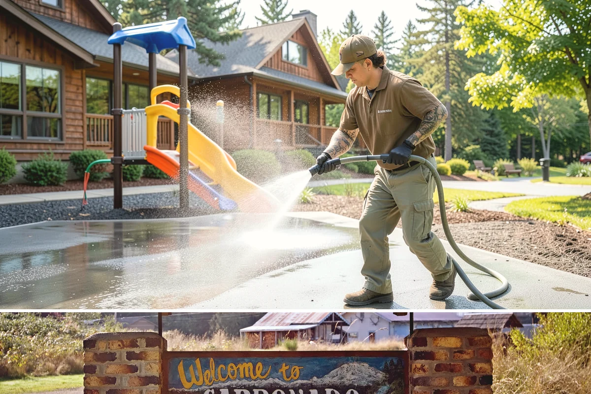 Fence Washing in Carbonado, Pierce County, WA - Late spring through early fall gives the boards time to dry between our frequent rain showers, making it the ideal window.