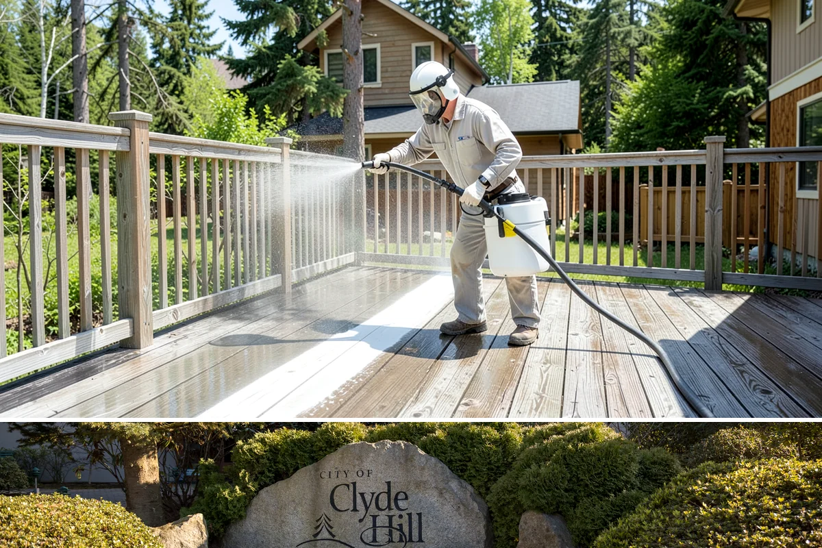 Fence Washing in Clyde Hill, King County, WA - Late spring through early fall gives the boards time to dry between our frequent rain showers, making it the ideal window.