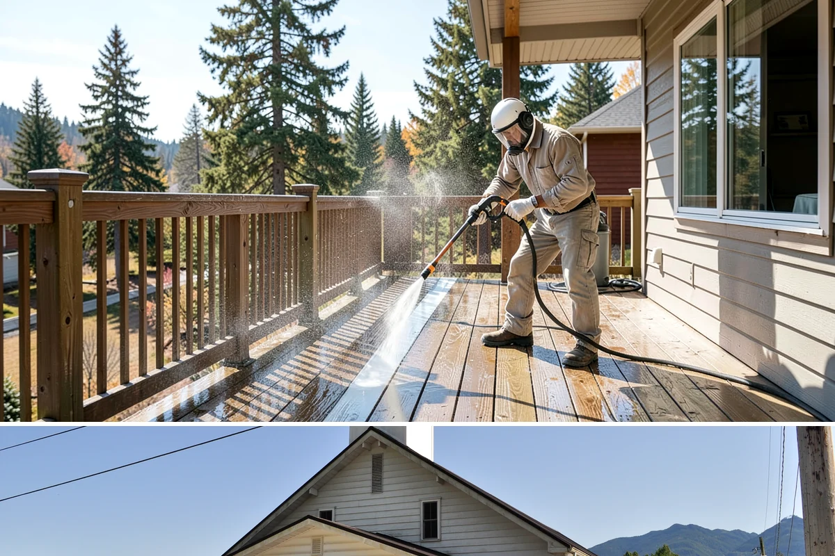 Fence Washing in Concrete, Skagit County, WA - Late spring through early fall gives the boards time to dry between our frequent rain showers, making it the ideal window.