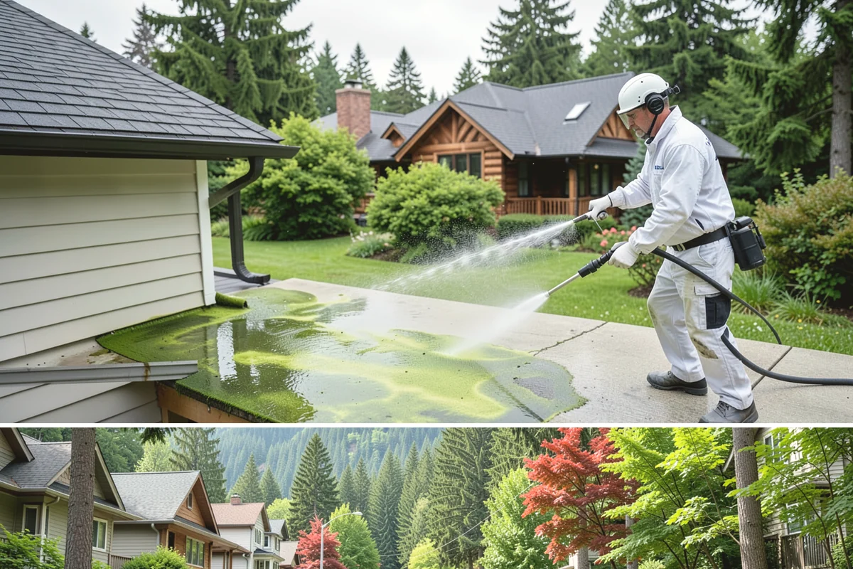 Fence Washing in Darrington, Snohomish County, WA - Late spring through early fall gives the boards time to dry between our frequent rain showers, making it the ideal window.