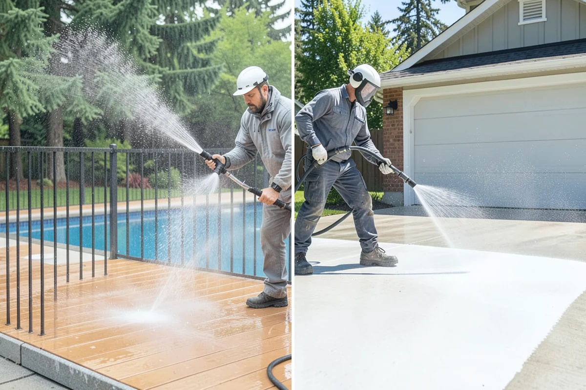 Fence Washing in Des Moines, King County, WA - Walk the fence line and identify wood, vinyl, or metal sections