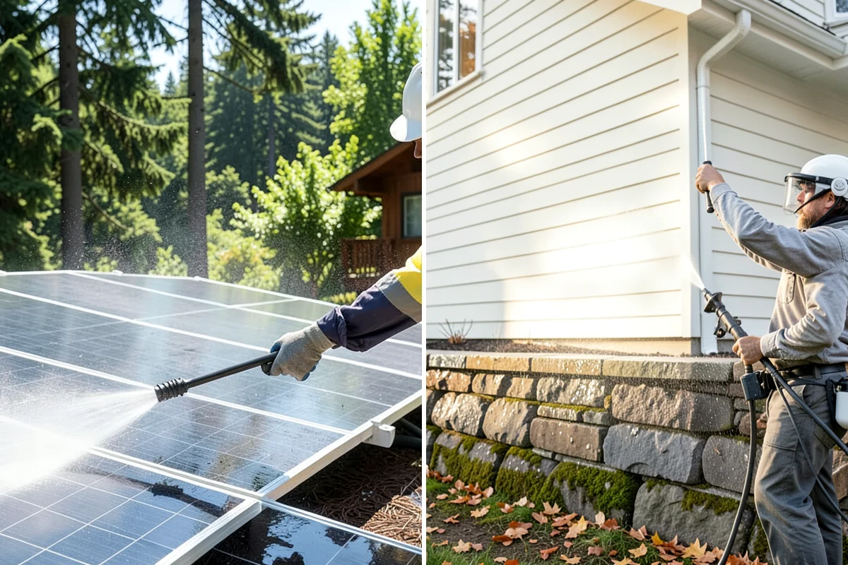 Fence Washing in DuPont, Pierce County, WA - Walk the fence line and identify wood, vinyl, or metal sections