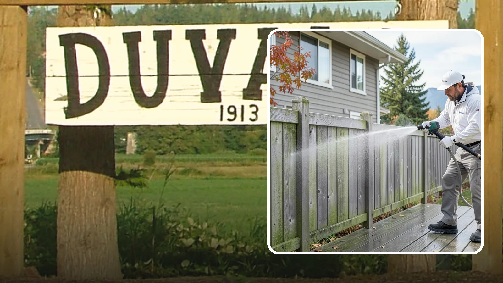 Fence Washing in Duvall, King County, WA - A full-panel fence wash that lifts the gray-green grime our constant Puget Sound drizzle bakes onto wood, vinyl, and metal alike.