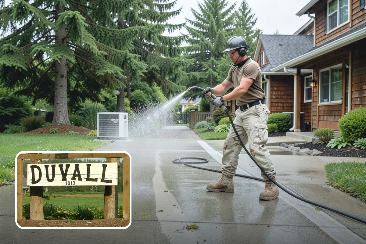 Fence Washing in Duvall, King County, WA - Removes the algae film that thrives on shaded PNW fence lines