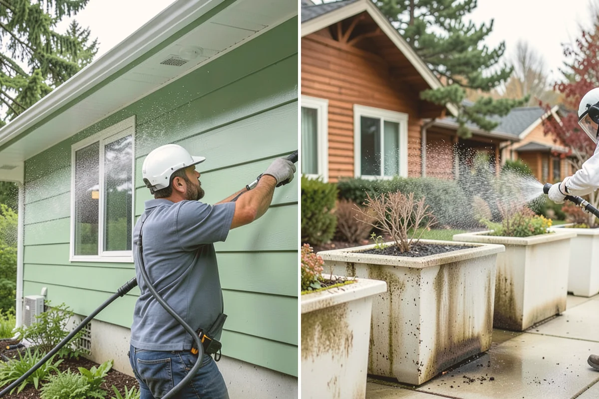 Fence Washing in Eatonville, Pierce County, WA - Walk the fence line and identify wood, vinyl, or metal sections