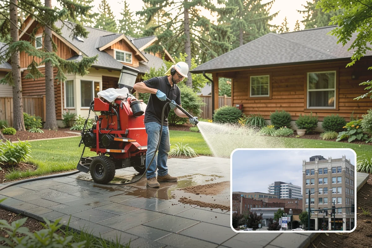 Fence Washing in Everett, Snohomish County, WA - Removes the algae film that thrives on shaded PNW fence lines