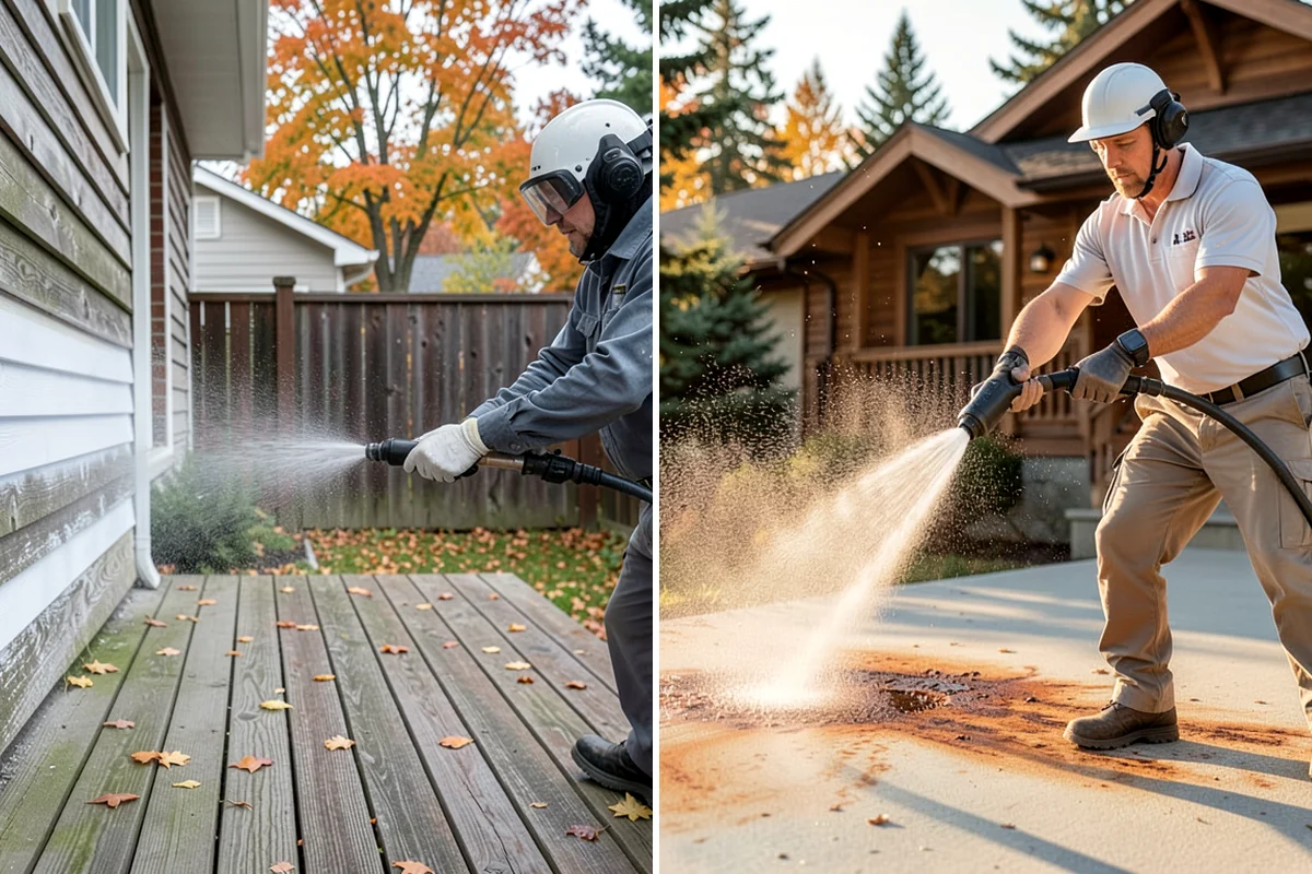 Fence Washing in Everett, Snohomish County, WA - Walk the fence line and identify wood, vinyl, or metal sections