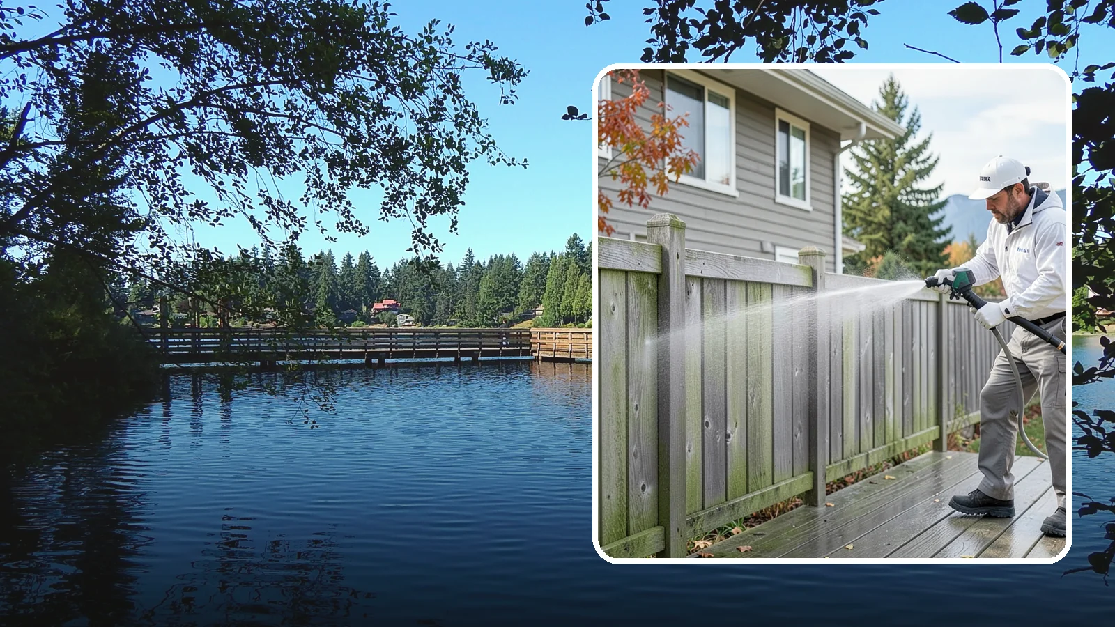 Fence Washing in Federal Way, King County, WA - A full-panel fence wash that lifts the gray-green grime our constant Puget Sound drizzle bakes onto wood, vinyl, and metal alike.